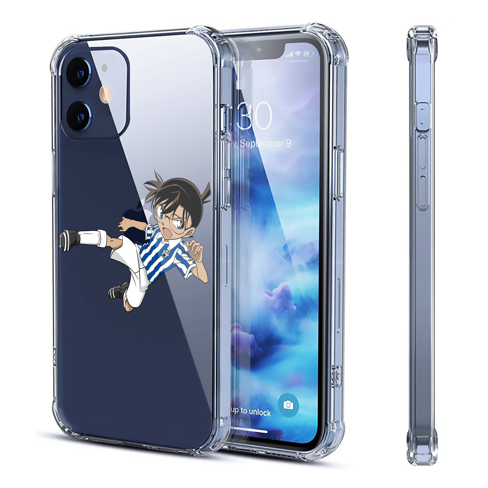 （画像用） 名探偵コナン 江戸川 コナン Detective Conan Conan Edogawa 【iPhone 12シリーズ対応】透明スマホケース（クリアソフトケース）